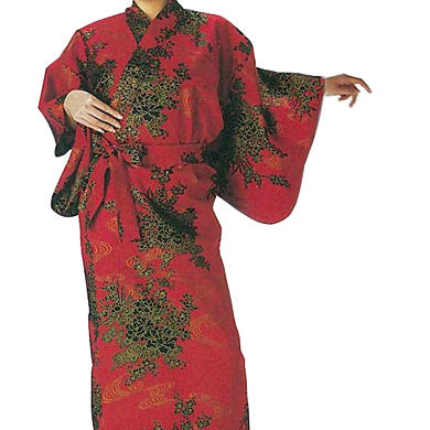 Women's Yukata, Japanese robe, Flowers, Red
