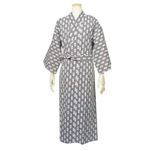 Ladies' Yukata, women's yuakata,white yukata, ryokan design, Japanese robe,cotton robe