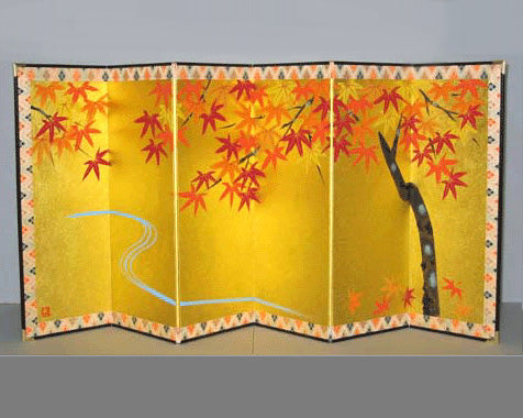 6-panel Screen, byobu, Japanese screen, momiji