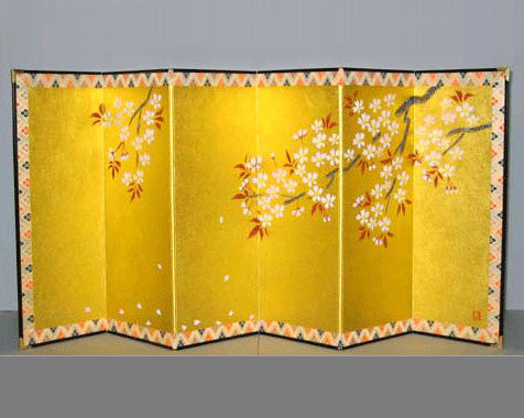 4-panel Screen, byobu, Japanese screen, sakura