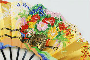 Geisha Dance Fan - Flower Laden Carriage