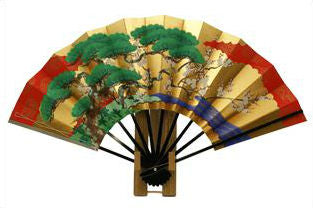 Geisha Dance Fan - Pine, Plum, Bamboo