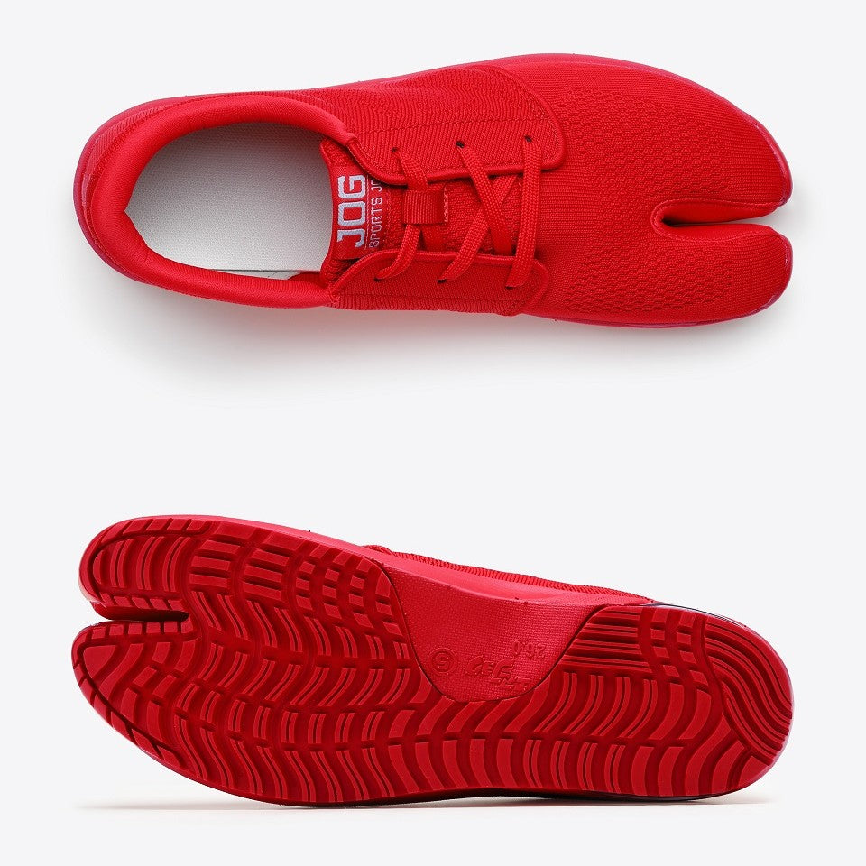 Marugo Sports Jog Air, Air Cushion, Sneaker Style Jikatabi, lace-up jikatabi, laceup tabi, red