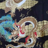 Men's Kimono, black Kimono, red, navy, Dragon & Eagle design, Japanese robe