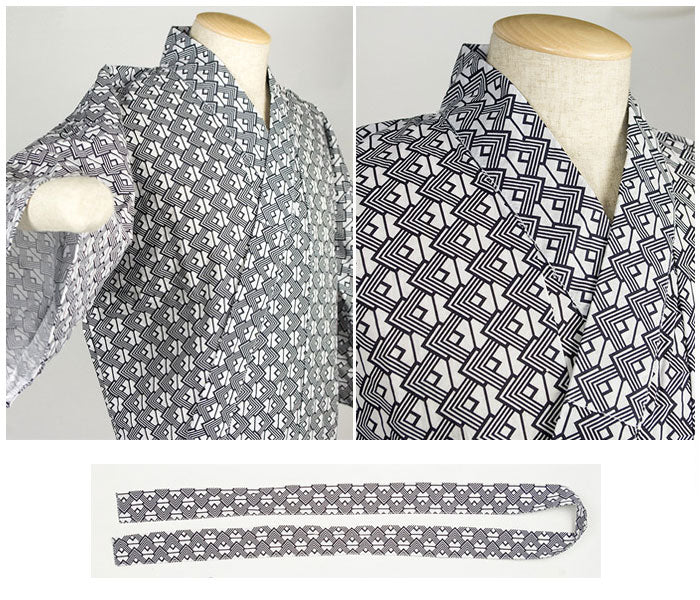 Ladies' Yukata, women's yuakata,white yukata, ryokan design, Japanese robe,cotton robe