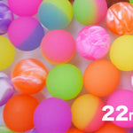 Superballs, rubber balls, kids size, mixed types
