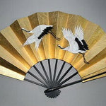 Handmade Japanese Fans,decorative fans,Two Cranes in flight