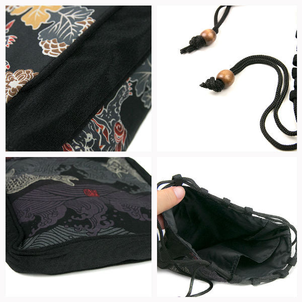Wagara Shingen Bag,Dragon,Silver,japanese bag,pattern,mens bag