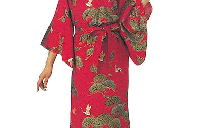 Women's Yukata, Japanese robe, Flowers, Red